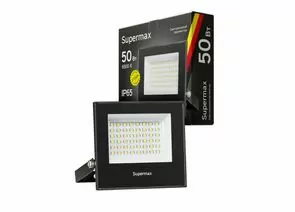 901152 - SUPERMAX прожектор св/д 50W(5000lm) SMD 6500К 6K 116x100x28 220-240V IP65 S_PR_LED_50 (1)