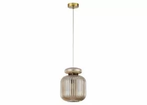 885964 - ODEON LIGHT 5042/1A PENDANT ODL24 309 античн.бронза/янтарный/стекло/эко.кожа Подвес E27 1x60W JUGI 9 (1)