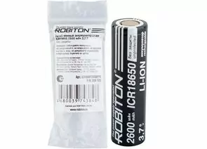 891300 - Ак-р Robiton 18650 2600 mAh, ICR, без защиты, пл. конт., PK1 18,3*65,2, 18818 (1)