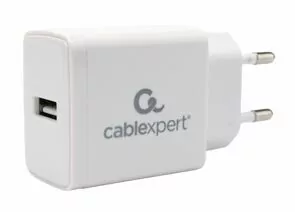 910345 - Зарядное устройство Cablexpert 5Вт, 1А, 1хUSB, белый, пакет (1)