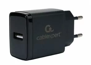 910346 - Зарядное устройство Cablexpert 5Вт, 1А, 1хUSB, черный, пакет (1)