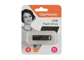 886732 - Флеш-накопитель GoPower TITAN 64GB USB3.0 металл черный графит Арт.00-00025967 (1)