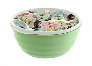 903711 - Миска (салатник) с крышкой Latina 2,1л, с декором зеленый 222133618/08 Homver (1)