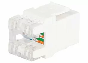 909110 - ЭРА Люки Коннектор RJ45 CAT6 UTP Keystone, цвет белый ОФИС 18-8002-01 63290 (1)