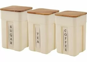 907327 - Набор банок д/сыпучих продуктов  Rosemary с деревянной крышкой 0,75л х 3шт SE106712996 Sugar&Spice (1)