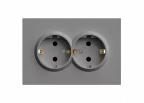 907455 - Stekker ЭМИЛИ мех. роз. СУ 2мест. 16А (земля, шторки) платин-сер soft touch RST16-5114-10 49960 (1)