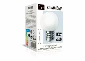 909479 - SmartBuy шар G45 E27 1W 3000K 2K матовая д/гирлянды Белт Лайт SBL-G45-01-30K-E27 (1)