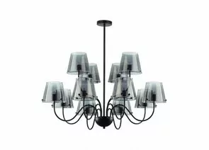 916019 - LUMION 6570/12C MODERNI LN25 черн./дымчатый/мет./стекло люстра G9 12x20W 220V SMOKY (1)