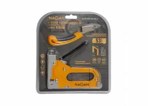 889246 - NAGAN Степлер строительный Тип 53/ 4-14мм,скобы 8мм*400шт,металл,регул удара в комплекте антистеплер (1)