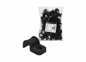884701 - TDM скоба крепежная д/трубы d16мм односторон д/прям монтажа (уп 50шт,цена за шт) черн ПМ SQ0405-6111 (1)
