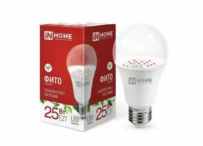923204 - ASD/InHome фито лампа для рассады и раст ЛОН А65 E27 25W 25мкмоль/с 110x65 сине-красн LED-A65-FITO (1)