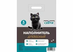914043 - Наполнитель для кош.туалета древесный  5л/2,3кг CELLTIX E1M (1)