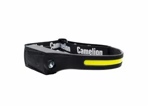 932346 - Camelion фонарь налобный LED5383 (3XAAA не в/к) COB+LED 3W(170lm) 6K 4 реж, черн, эласт.ремешок, BL (1)