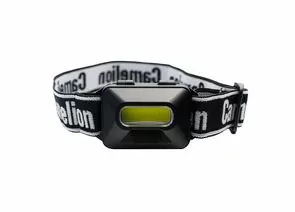 932347 - Camelion фонарь налобный LED5384 (3XAAA не в/к) COB LED 2W(50lm) 6500K 6K 3 реж, черный/пласт, (1)