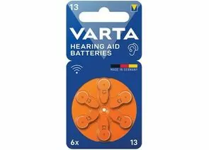932683 - Элемент питания Varta 24606101416 Hearing Aid ZA13 BL6 (1)