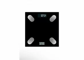 931865 - Весы напольные эл. GOODHELPER BT-SA51 Умные (стекло), до 180кг, 28*28см (2*ААА) черный (1)