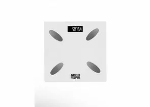 931867 - Весы напольные эл. GOODHELPER BT-SA60 Умные (стекло), до 180кг, 30*30см, (2*ААА) белый (1)