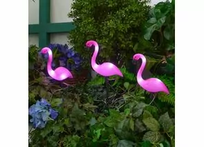 932147 - Uniel св-к на солн.батарее Фламинго 6LED 0,06W 4000K 4K 570x185x185 IP44 3 шт/уп пластик/розовый (1)