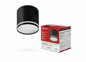 933153 - ASD/InHome св-к св/д накладной спот НПБ-ЦИЛИНДР-GХ53 TBM-NL-BL подсв. черный 80х80мм под лампу GX53 (1)