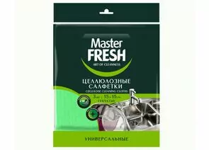 932330 - Салфетки губчатые 15*15см,целлюлоза,3шт/уп,С0006895/ Master FRESH (1)