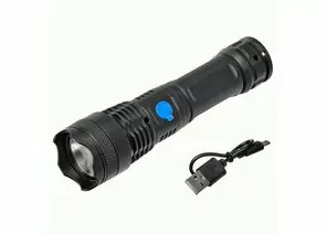 936785 - Focusray Фонарь ручной 1313 1LED 1W акк.0 8Ah 3реж. чер USB пласт.короб. (1)