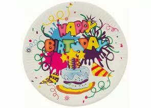 937700 - Тарелка однораз. бумажная d=23см Happy Birthday(6шт/уп,цена за уп) (кратн.12!) 7149 Волшебная страна (1)