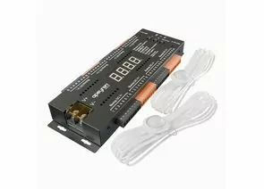 938228 - APEYRON Контроллер для лестницы 12V/24V 480/960W 32CH*1,5А IP20 199х63х22,5 4реж.10скор. черн 04-63 (1)