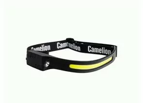 938755 - Camelion фонарь налобный LED53406 акк.Li-Po 5V COB5W+LED2W 4реж, сенсор,Type-C, черн, BL (1)