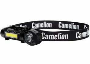 938758 - Camelion фонарь налоб универс LED53409 акк.3.7V XPE1W+COB3W 3реж, магнит/клипса, Type-C, черн, BL (1)