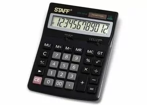 321327 - Калькулятор STAFF настольный STF-2512, 12 разрядов, двойное питание, 170х125мм (1)
