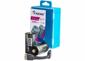 913550 - Ак-р Космос C/R14 Li-ion 1,5V 5000mWh (~3300mAh) USB-C 2BL KOCR14Li5000mWh2B (1)