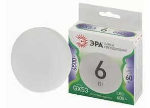 938775 - ЭРА GREEN LINE лампа св/д GX53 6W(600lm) 6500K 6K GX-6W-865-GX53 75x30 67020 (1)