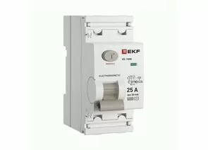 942407 - EKF PROxima выкл. дифференциальный (УЗО) ВД-100N 2P 25А 30мА, тип AC, 6кА, эл.мех E1026M2530 (1)