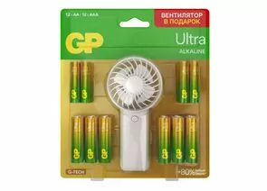 943411 - Элемент питания GP Ultra G-TECH 15AU/24AU 12xLR6/316 + 12xLR03/286 BL24 + вентилятор в подарок (1)