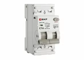946524 - EKF PROxima дифф. автоматический выкл. АВДТ-63N 1P+N C16А 30мА тип A, 6кА, электрон. D63N26EA16C30 (1)