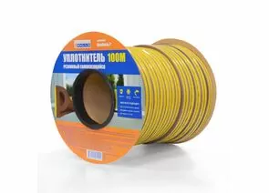 911649 - Уплотнитель P-профиль 9*5.5мм 4WALLS 100м коричневый резиновый самокл. арт.URK100P (1)