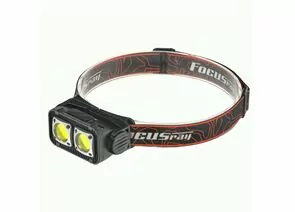 936782 - Focusray Фонарь налобный 1308 2LED СОВ 3W акк.1.2Ah инд.зар. сенсор красн.свет 5реж. USB чер бокс (1)