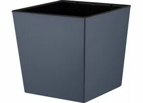 944752 - Горшок для цветов InGreen London CUBE 177 х 177 мм, 4,2 л c дренажной вставкой, вулканический серый (1)