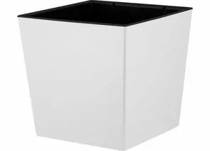 944755 - Горшок для цветов InGreen London CUBE 250 х 250 мм, 11,6 л c дренажной вставкой, белоснежный жасмин (1)