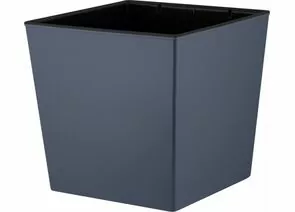 944763 - Горшок для цветов InGreen London CUBE 300х300х564мм 34л c дренаж. вставкой вулканический серый (1)