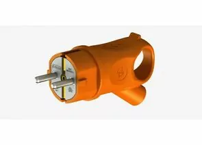 951562 - NE-AD вилка угловая с кольцом каучук 2P+PE 1х16А 220-24V IP44 оранжевая (Турция) 4313 (1)