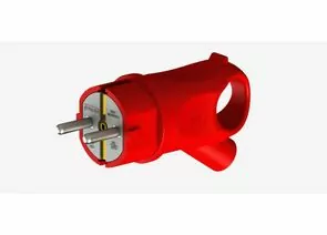 951563 - NE-AD вилка угловая с кольцом каучук 2P+PE 1х16А 220-24V IP44 красная (Турция) 4413 (1)