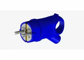 951565 - NE-AD вилка угловая с кольцом каучук 2P+PE 1х16А 220-24V IP44 синяя (Турция) 4613 (1)