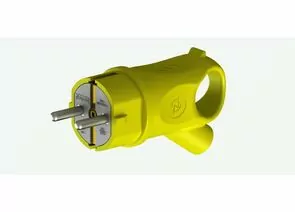 951566 - NE-AD вилка угловая с кольцом каучук 2P+PE 1х16А 220-24V IP44 желтая (Турция) 4713 (1)