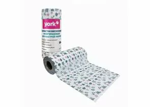 952006 - Салфетки в рулоне вискоза(50%)+п/э 25*30см,50шт,Узор,020500/ YORK (1)