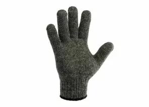908797 - Перчатки п/ш Аляска двойные, 95гр, серые (р.9) 5пар/уп, цена за пару, 109КД Сибшнур (1)