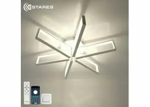 958384 - Estares св-к-люстра св/д управл. MALDI 120W (12000Lm) 2K-4K-6K 650х150 пульт ДУ бел/бел IP20 # (1)