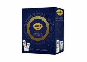 958673 - П/набор:Гель д/душа Молочный смузи 250мл+Крем д/рук Аква комплекс 75мл AURA 15131 (1)
