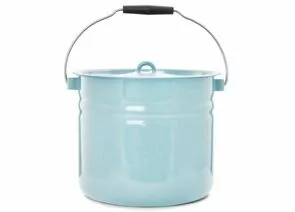 959029 - Ведро эмаль с крышкой голубое цельнотянутое 12л  ЭТ-711068 Эстет (1)