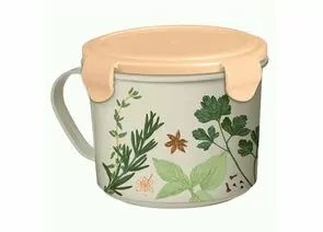 959077 - Контейнер-кружка с герметичной крышкой TAKE&GO 0,85л с декором св серый 431294530 Phibo/Бытпласт (1)